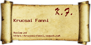 Krucsai Fanni névjegykártya