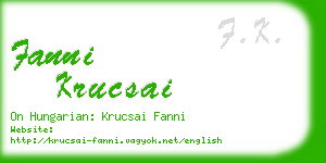 fanni krucsai business card